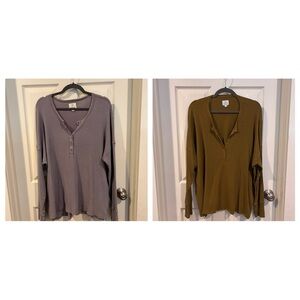 Oversized Henley Tops